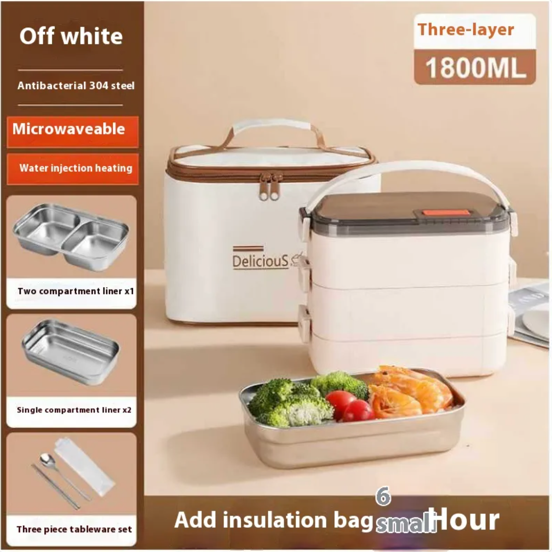 Extra-Long Insulated Stainless Steel Lunch Box