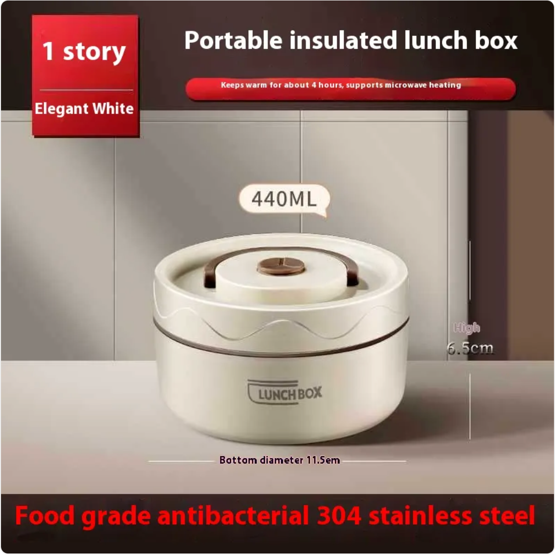 Extra-Long Insulated Stainless Steel Lunch Box