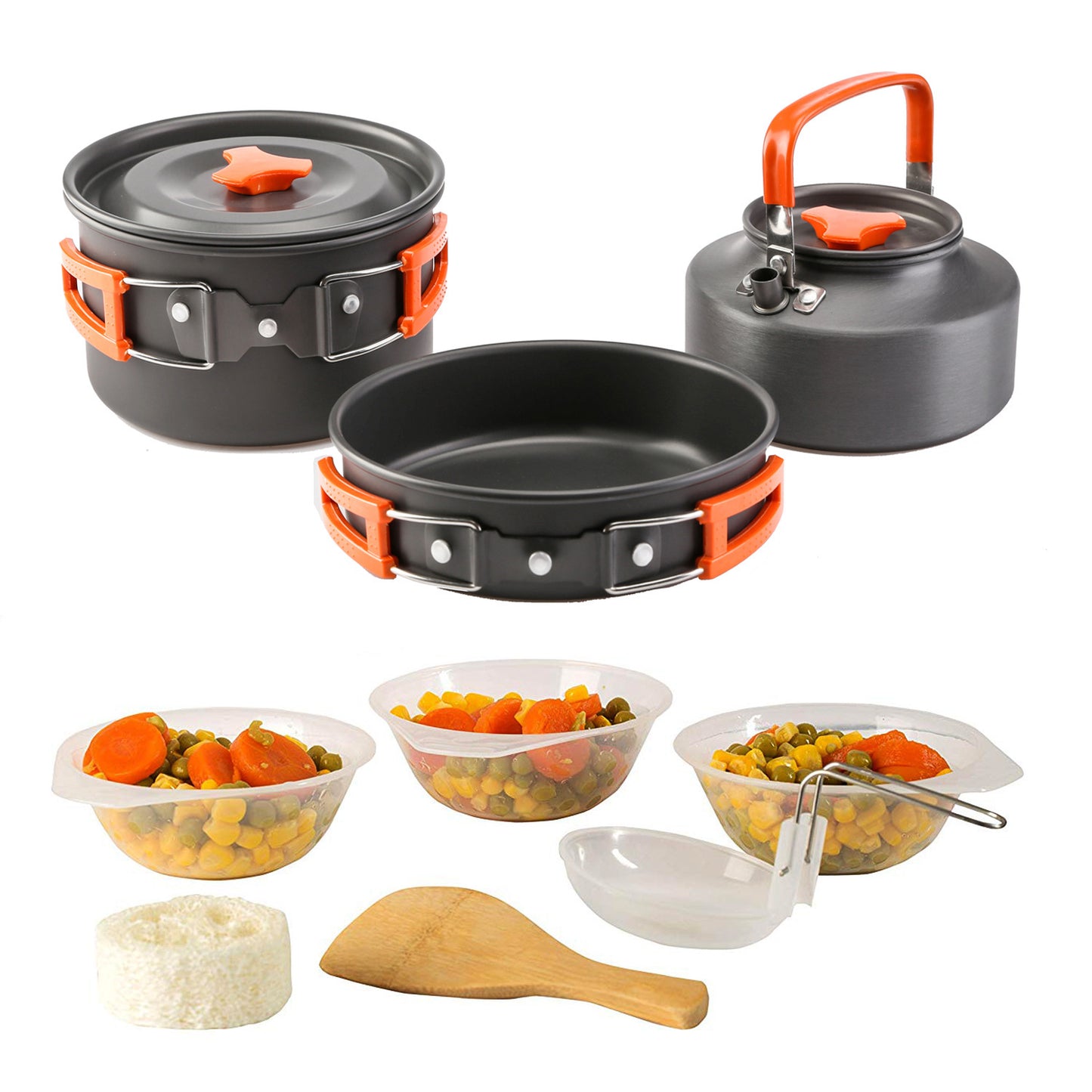 New Amazon Outdoor Camping Cookware Set with Kettle