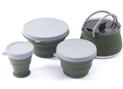 New Outdoor Camping Folding Pot - Silicone Cookware Set